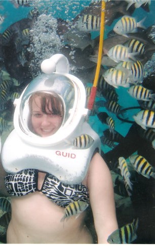 Looking for what to do in Cozumel Mexico - try this underwater helmet experience