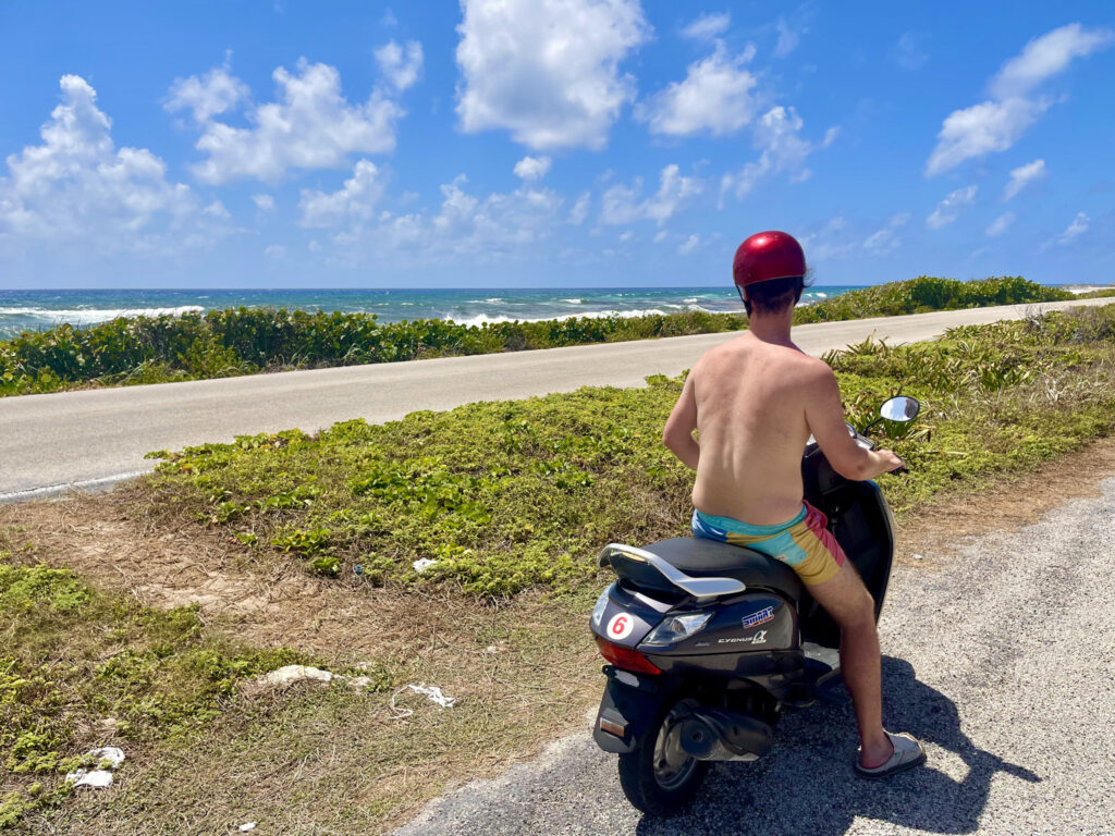 Tour around Cozumel Island on a scooter or jeep rental in Cozumel Mexico is one of the best things to do in Cozumel Mexico