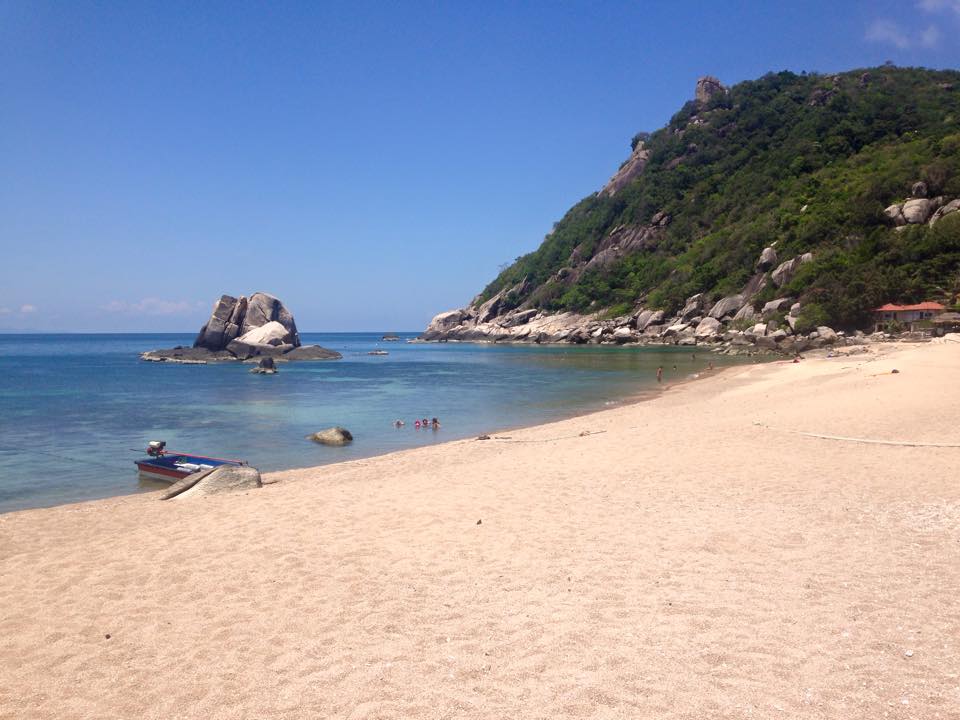 one of the best things to do in koh tao is sit at this picturesque beach and go snorkeling in the crystal clear water