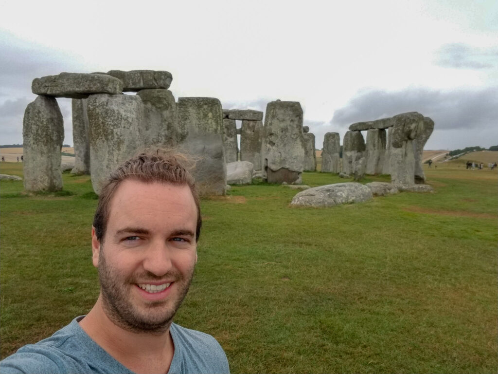 Stonehenge in England on a cloudy day